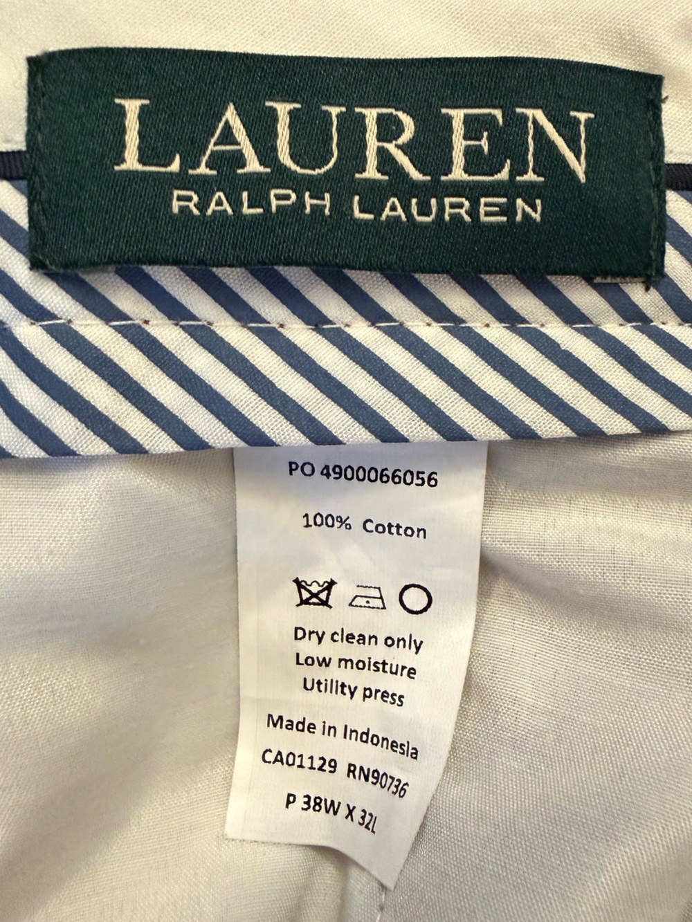 Lauren Ralph Lauren Chestnut Brown Corduroy Flat Front Trouser Pants 38x32 - Picture 3 of 14